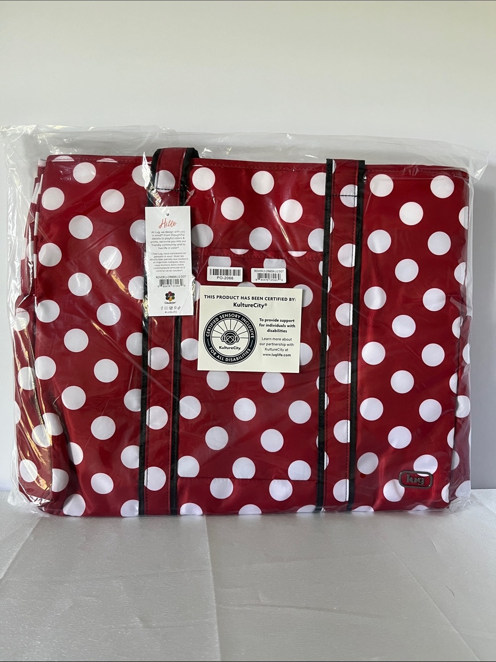LUG - Rover X-Large Carry-All Tote in Crimson Large Dot - Picture 2 of 4